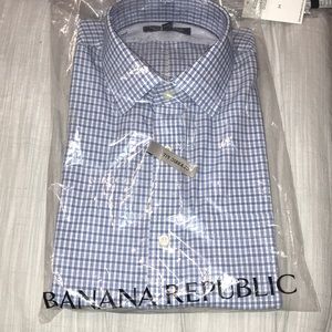 Banana Republic casual check button